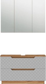 Zestaw mebli łazienkowych dąb/szary ze strukturą płytek 99.4x32x62.5 lotta