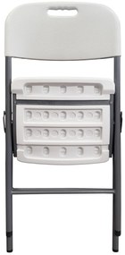 Krzesło cateringowe bankietowe do ogrodu składane tworzywo sztuczne kolor biały