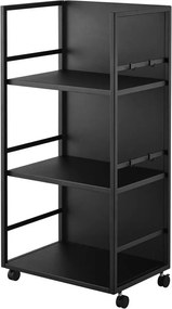 Czarny metalowy regał na kółkach 42x84,5x32 cm Tower – YAMAZAKI