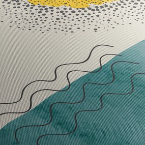 Obraz - Abstrakcyjny obraz plaży N⁰1 (z zegarem) (90x30 cm)