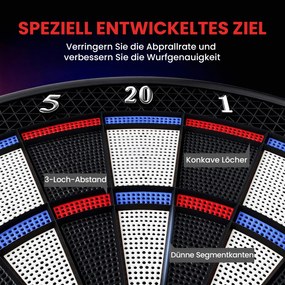 SPORTNOW Elektroniczna tarcza do darta dla 1-8 graczy, wyświetlacz LCD, 6 zestawów rzutków, kolorowa | Aosom PL