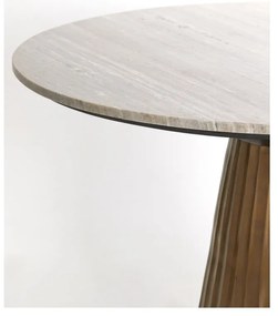 Okrągły stół w kolorze brązu z blatem w dekorze marmuru ø 100 cm Rianne – Light &amp; Living