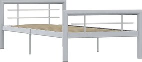 Szare metalowe łózko jednoosobowe 100x200 cm P6-C02