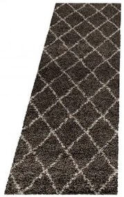 Dywan shaggy Alvor Romby brązowy 80 cm x 250 cm