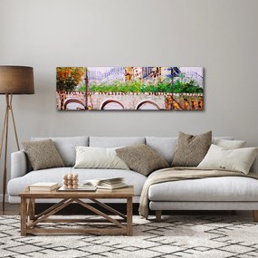 Obraz - Obraz olejny przedstawiający miasto (170x50 cm)