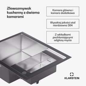 Klarstein TitanSteel zlewozmywak kuchenny| 61 x 50 cm (dł. x szer.)