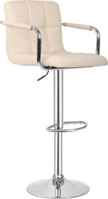 MIADOMODO Krzesło barowe 2szt, z podłokietnikami, beżowe