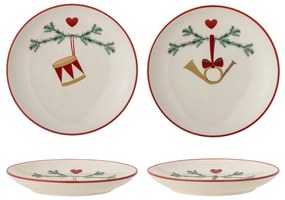 Kremowe kamionkowe talerze deserowe ze świątecznym motywem zestaw 2 szt. ø 16 cm Yule – Bloomingville