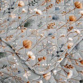 Narzuta na łóżko BOTANIC FIELD, szara Rozmiar: 220 x 240 cm
