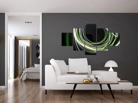 Obraz zielonych kresek (125x70 cm)
