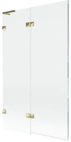 Mexen Lunar L parawan nawannowy 2-skrzydłowy lewy 110 x 150 cm, transparent, złoty - 897L-110-100-50-00-L