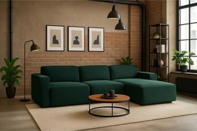 Narożnik w kształcie L Cursal, tkanina Poso, Zielony, Prawy