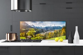 Panel Szklany do Kuchni Monumentalny Szczyt Alp