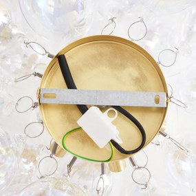 Designerska lampa sufitowa mosiężna z tęczowym szkłem 6-punktowa - Uvas