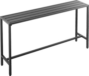 Wysoki Stół Barowy SucceBuy na Zewnątrz, 160 x 37,5 cm, Prostokątny Stół do Jadalni, z Wodoodpornym Blatem, Solidna Konstrukcja Metalowa, Meble Ogrodowe