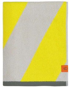 Żółty ręcznik kąpielowy frotte z bawełny organicznej 70x133 cm Diagonal – Mette Ditmer Denmark