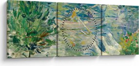 Obraz - Berthe Morisot, Girl in a Boat with Geese, reprodukcje (z zegarem) (90x30 cm)