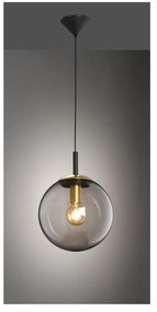Czarna lampa wisząca ze szklanym kloszem Dini – Fischer &amp; Honsel