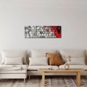 Obraz - sześciokąty 3D (z zegarem) (90x30 cm)