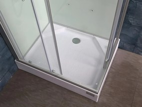 Prysznic z hydromasażem TYRAL - 2 strefy z dyszami masującymi - L90 x l 70 x wys.212 cm - Funkcja deszcz tropikalny i mała głowica prysznicowa