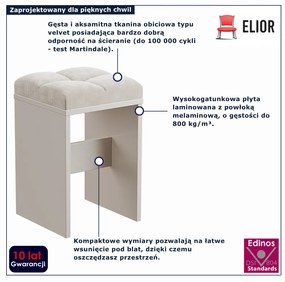 Kaszmirowy taboret welurowym siedziskiem  R2-R13