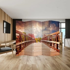 Parawan - Drewniany most (210x170 cm)