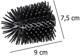 Zestaw dwóch zapasowych końcówek do szczotki toaletowej - kolor czarny, silikon, ∅ 7,5 cm, WENKO