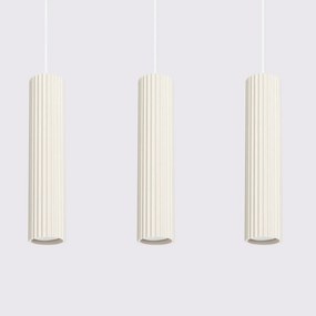 Lampa wisząca KARBON 3L beżowa ryflowana SOLLUX  LIGHTING