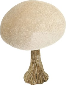 Dekoracja Velvet Mushroom 10 cm beige
