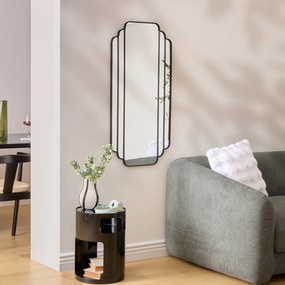 Lustro wiszące duże art deco BENEDITA, metalowa rama, 50,5 x 100,3 cm