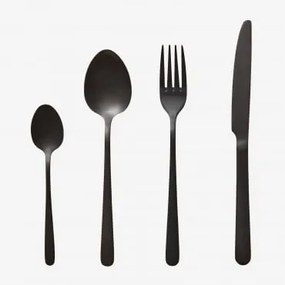 Zestaw Sztućców 16 Elementów Ze Stali Nierdzewnej Sornia Czarna - Sklum