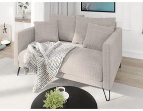 Jasnobrązowa sofa z tkaniny szenilowej 140 cm Freya – Ropez