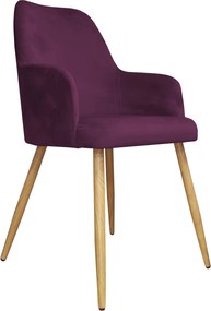 Krzesło WESTA tkanina Welur noga metalowa elegancki styl loftowy : Kolor nogi - Dąd stożek, Kolor tkaniny - VELVET - MG02, Typ siedziska - Siedzisko stałe