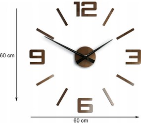 Zegar ścienny naklejany duży nowoczesny akrylowy na ścianę do kuchni salonu