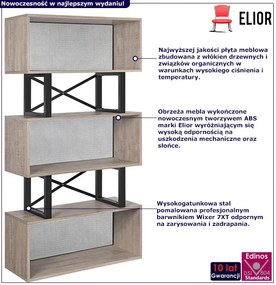 Regał stojący w stylu loft greige + czarny - Ofis 4X