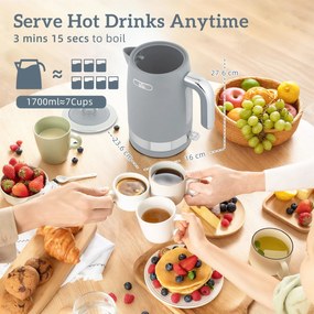 HOMCOM Zestaw Czajnik i Toster, 1,7L 2200W Szybkokochający Czajnik z Termostatem | Aosom PL