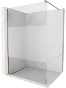Mexen Kioto ścianka prysznicowa Walk-in 90 x 200 cm, transparent/szron 8 mm, miedź szczotkowana - 800-090-101-65-35