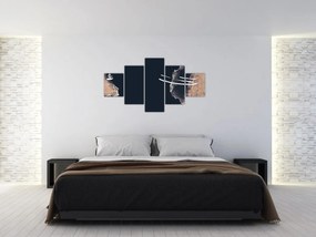 Obraz - Ciemnoniebieska abstrakcja (125x70 cm)