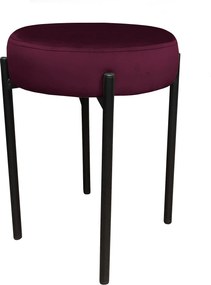 Taboret DIOR stelaż metalowy tkanina Welur : Kolor Stelaża - Czarny , Kolor tkaniny - VELVET - MG02, Typ tkaniny - Velvet