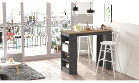Stolik barowy z blatem w dekorze dębu 47x120 cm Peru – Marckeric