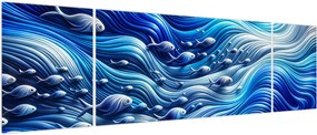 Obraz – Ryby w falach (170x50 cm)