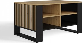 Ława Modern 4P SLIM | Dąb Artisan Czarny | 90x58x50 | Stolik Kawowy