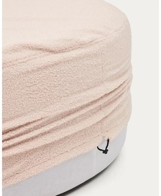 Jasnoróżowy puf z materiału bouclé Kaeli – Kave Home