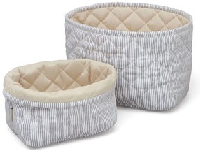 Jasnoniebieskie tekstylne dziecięce kosze na zabawki 2 szt. Classic Stripes Blue, Praline – Cam Cam Copenhagen