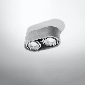 Plafony industrialny Blaze, beton - 2 źródło światła 4000K - L.27 x H.9 cm - szary