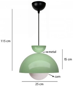 Lampa wisząca z metalowym kloszem ø 25 cm Arta – Opviq lights