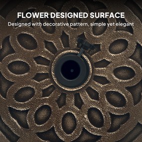 Outsunny Betonowa Podstawa do Parasola na Kółkach, Okrągły Stojak na Parasol 34/38/48mm