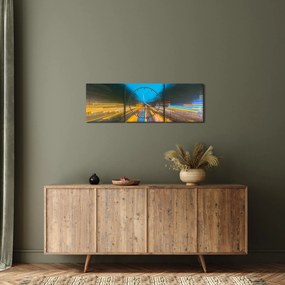 Obraz - Obraz abstrakcji (z zegarem) (90x30 cm)