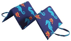 Niebieska ogrodowa poduszka do siedzenia na leżak 49x137 cm Seahorse – B.E.S.