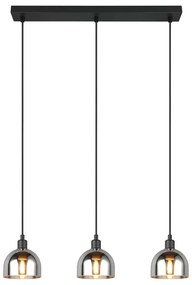 Lampa wisząca w czarno-srebrnym kolorze ze szklanym kloszem Molly – Trio